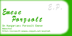 emese porzsolt business card